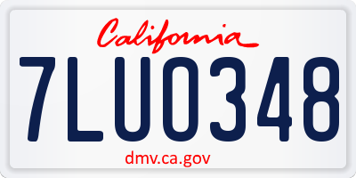 CA license plate 7LUO348