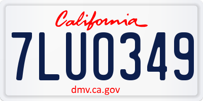 CA license plate 7LUO349