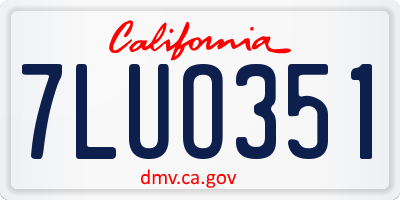 CA license plate 7LUO351