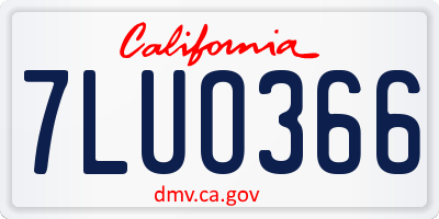 CA license plate 7LUO366
