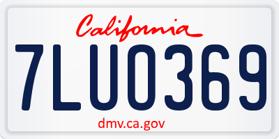 CA license plate 7LUO369
