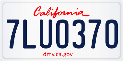 CA license plate 7LUO370