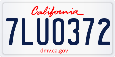 CA license plate 7LUO372