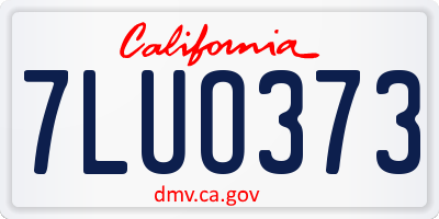 CA license plate 7LUO373