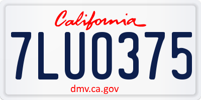 CA license plate 7LUO375