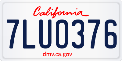 CA license plate 7LUO376