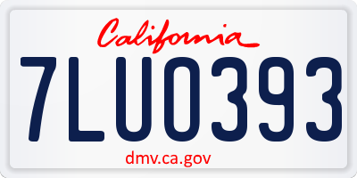 CA license plate 7LUO393
