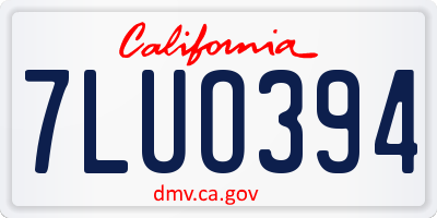 CA license plate 7LUO394