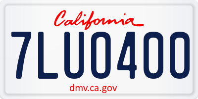CA license plate 7LUO400