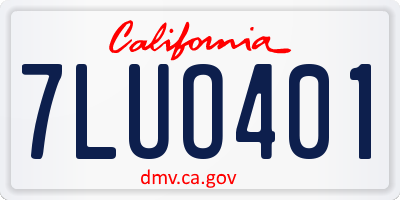 CA license plate 7LUO401