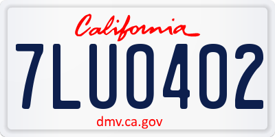 CA license plate 7LUO402