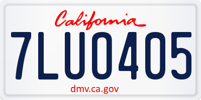 CA license plate 7LUO405