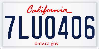 CA license plate 7LUO406