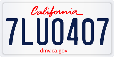 CA license plate 7LUO407