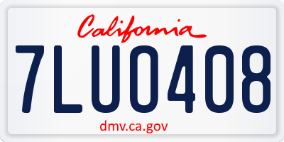 CA license plate 7LUO408
