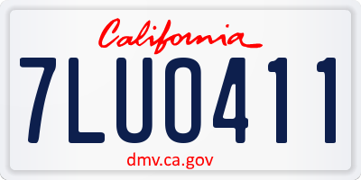 CA license plate 7LUO411