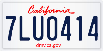 CA license plate 7LUO414