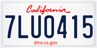 CA license plate 7LUO415