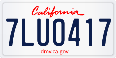 CA license plate 7LUO417