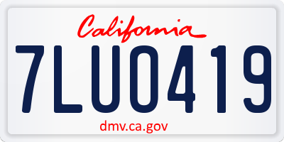 CA license plate 7LUO419