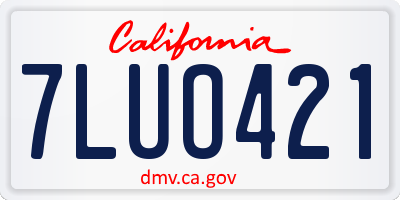 CA license plate 7LUO421