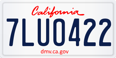 CA license plate 7LUO422