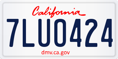 CA license plate 7LUO424