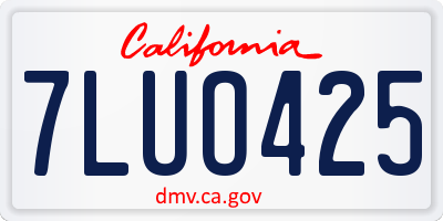 CA license plate 7LUO425