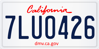 CA license plate 7LUO426