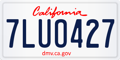 CA license plate 7LUO427