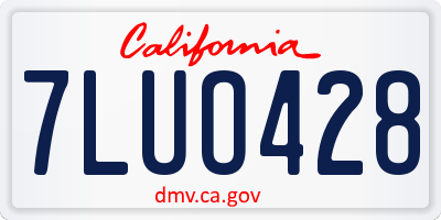 CA license plate 7LUO428