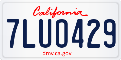 CA license plate 7LUO429