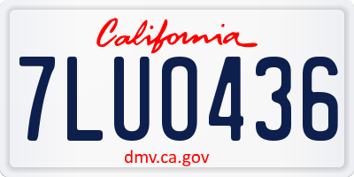 CA license plate 7LUO436