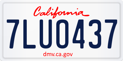 CA license plate 7LUO437