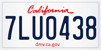 CA license plate 7LUO438