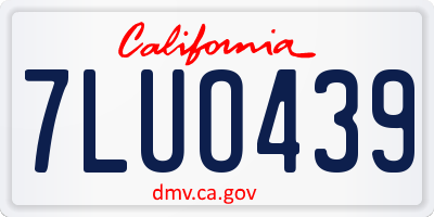 CA license plate 7LUO439