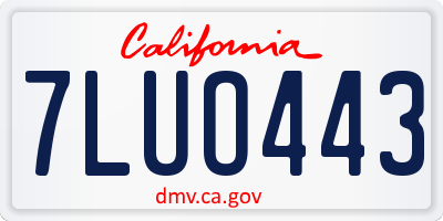 CA license plate 7LUO443