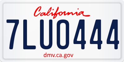 CA license plate 7LUO444