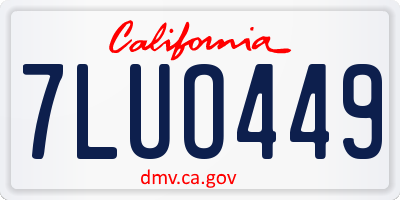 CA license plate 7LUO449