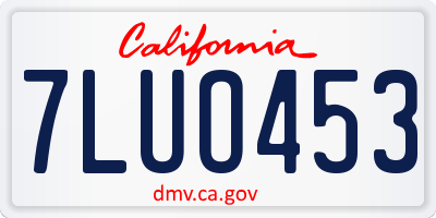 CA license plate 7LUO453