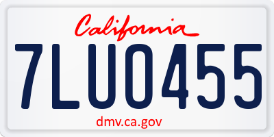 CA license plate 7LUO455