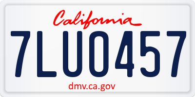 CA license plate 7LUO457