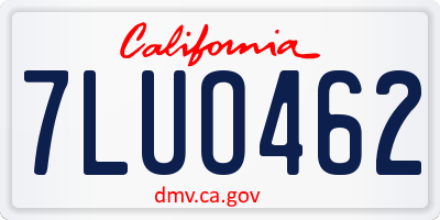 CA license plate 7LUO462