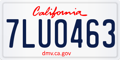 CA license plate 7LUO463