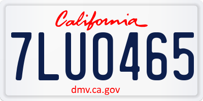 CA license plate 7LUO465
