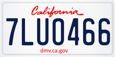 CA license plate 7LUO466