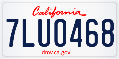 CA license plate 7LUO468