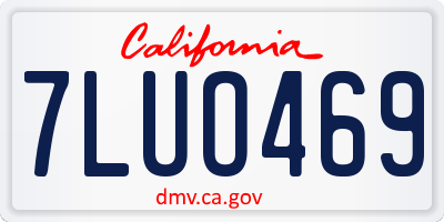 CA license plate 7LUO469