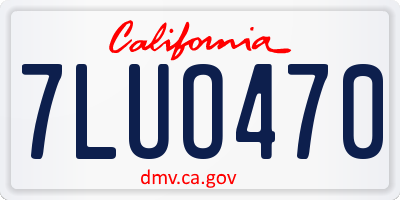 CA license plate 7LUO470