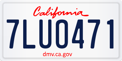 CA license plate 7LUO471